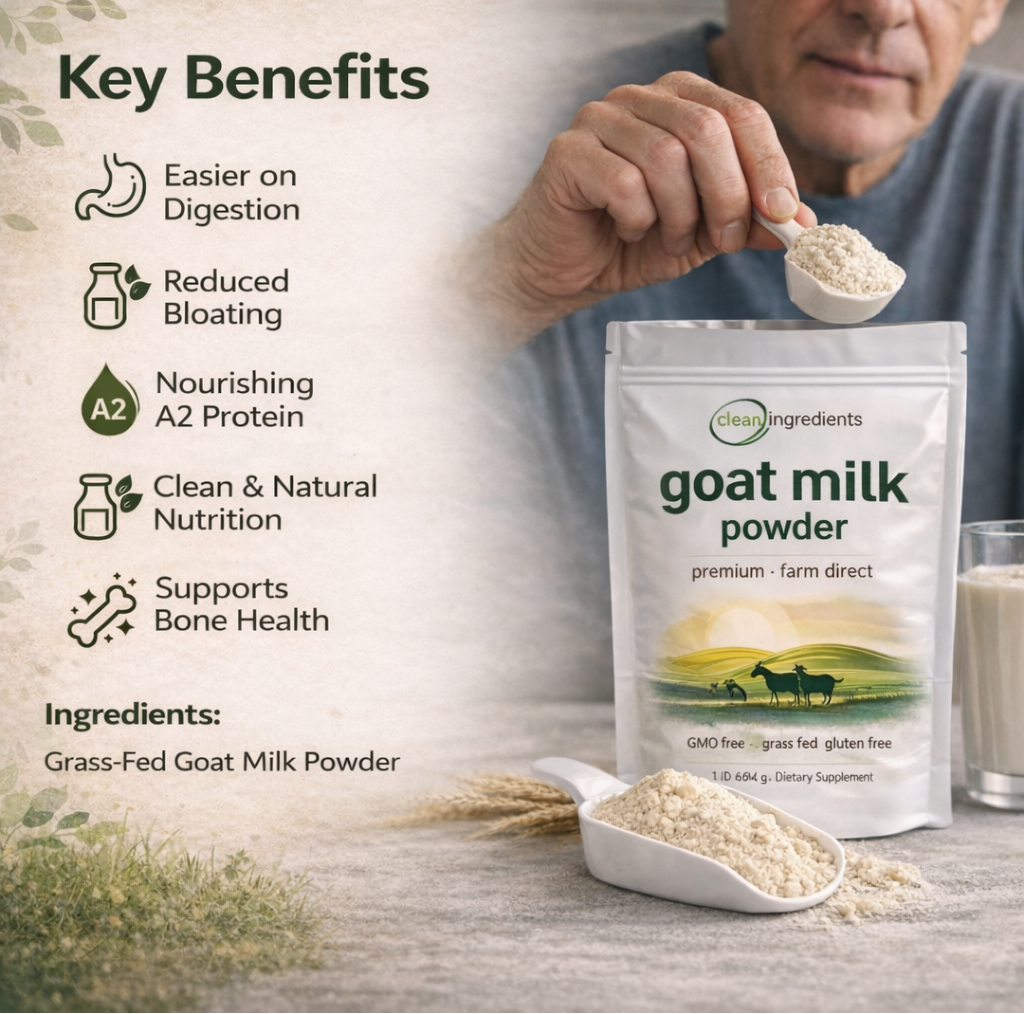 Nutrient Rich Goat Milk High in Protein, Calcium & Probiotics